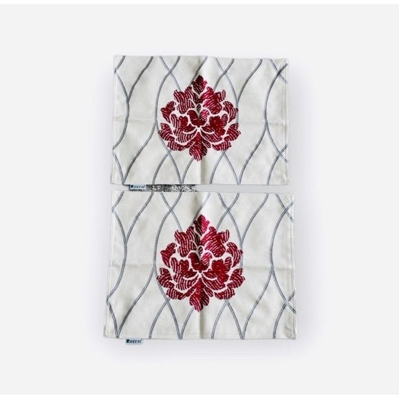 2x HWY 50 Burgundy Red Placemats for Kitchen Indoor Dining Room Linen Table Mats - Picture 2 of 4